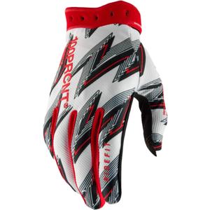 Guantes de motocross 100% Ridefit blanco-rojo