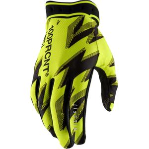Guantes de motocross 100% Ridefit amarillo flúor-negro