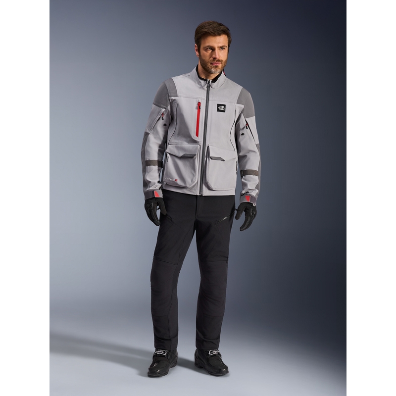 Chaqueta de moto Alpinestars Maxdura Drystar XF gris claro-gris oscuro