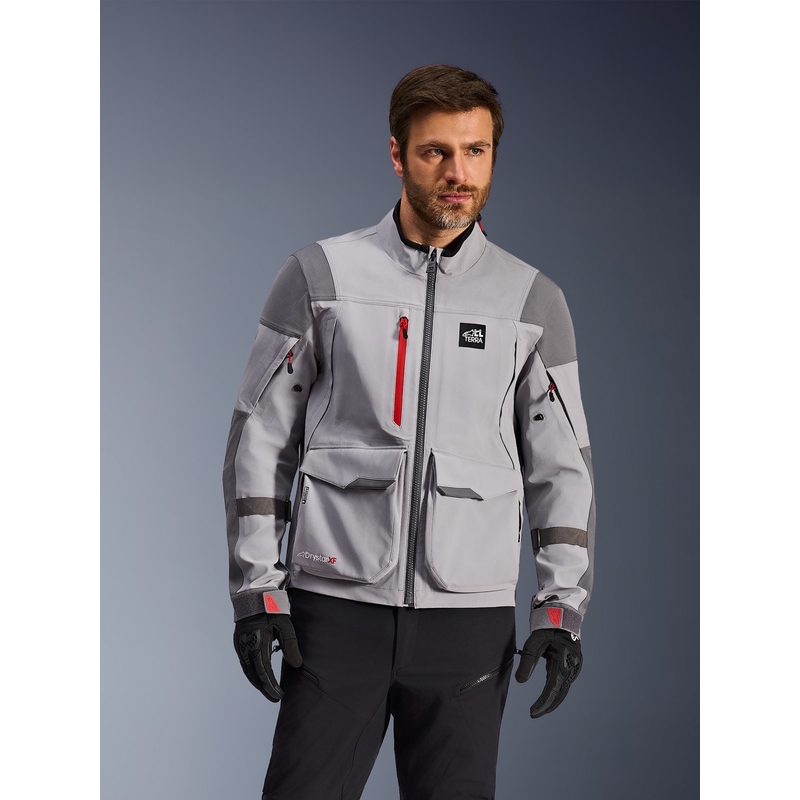 Chaqueta de moto Alpinestars Maxdura Drystar XF gris claro-gris oscuro
