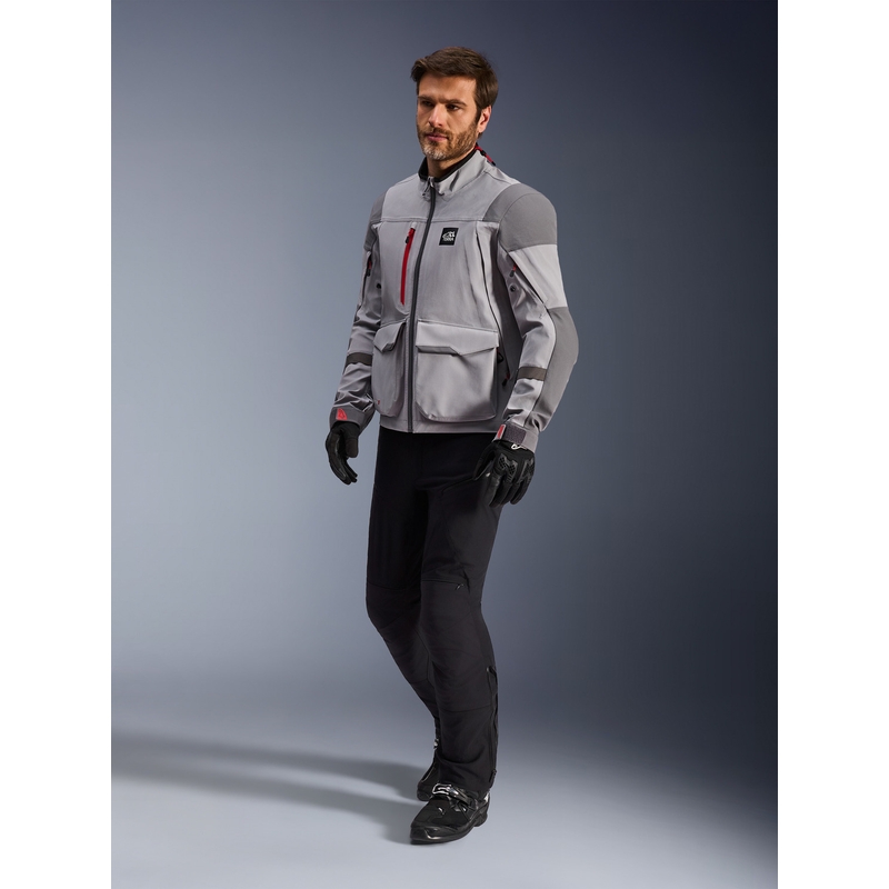 Chaqueta de moto Alpinestars Maxdura Drystar XF gris claro-gris oscuro