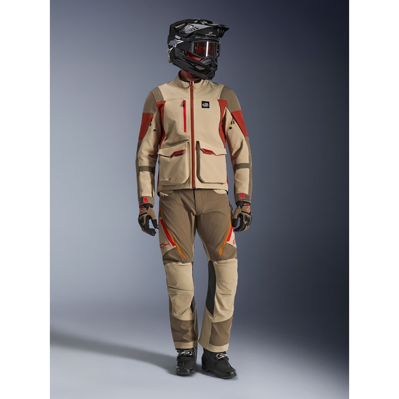 Chaqueta de moto Alpinestars Maxdura Drystar XF marrón-naranja