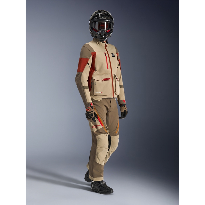 Chaqueta de moto Alpinestars Maxdura Drystar XF marrón-naranja