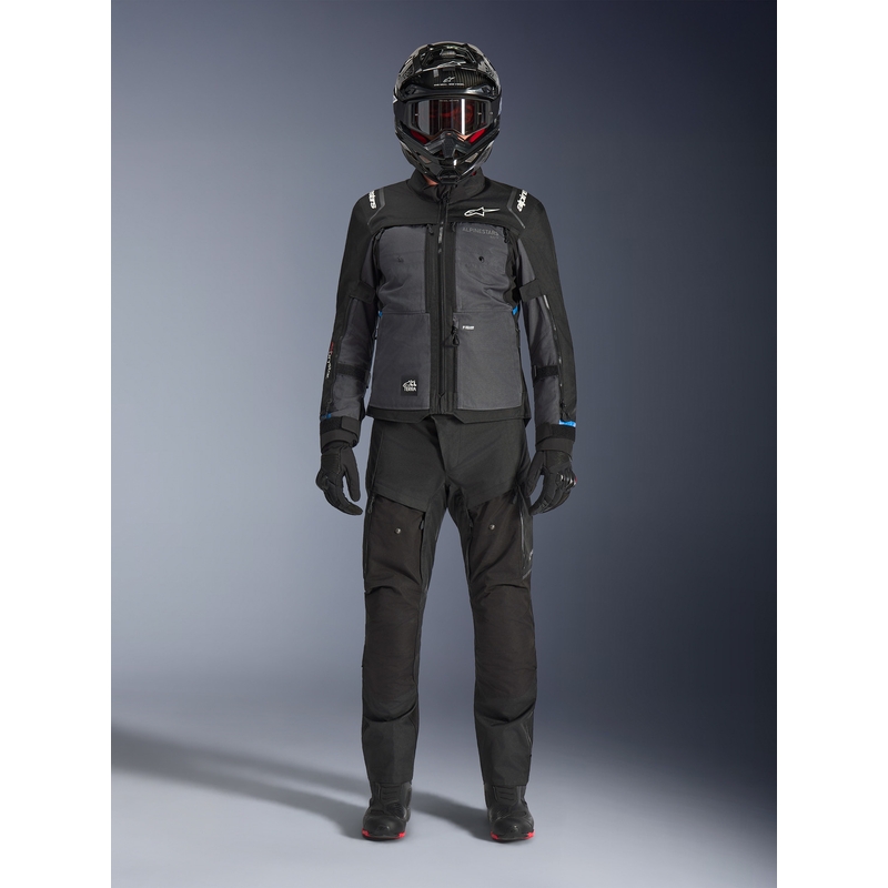 Chaqueta de moto Alpinestars Cusco Drystar negra-gris oscuro