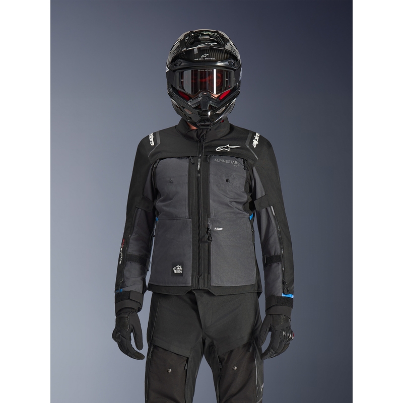 Chaqueta de moto Alpinestars Cusco Drystar negra-gris oscuro