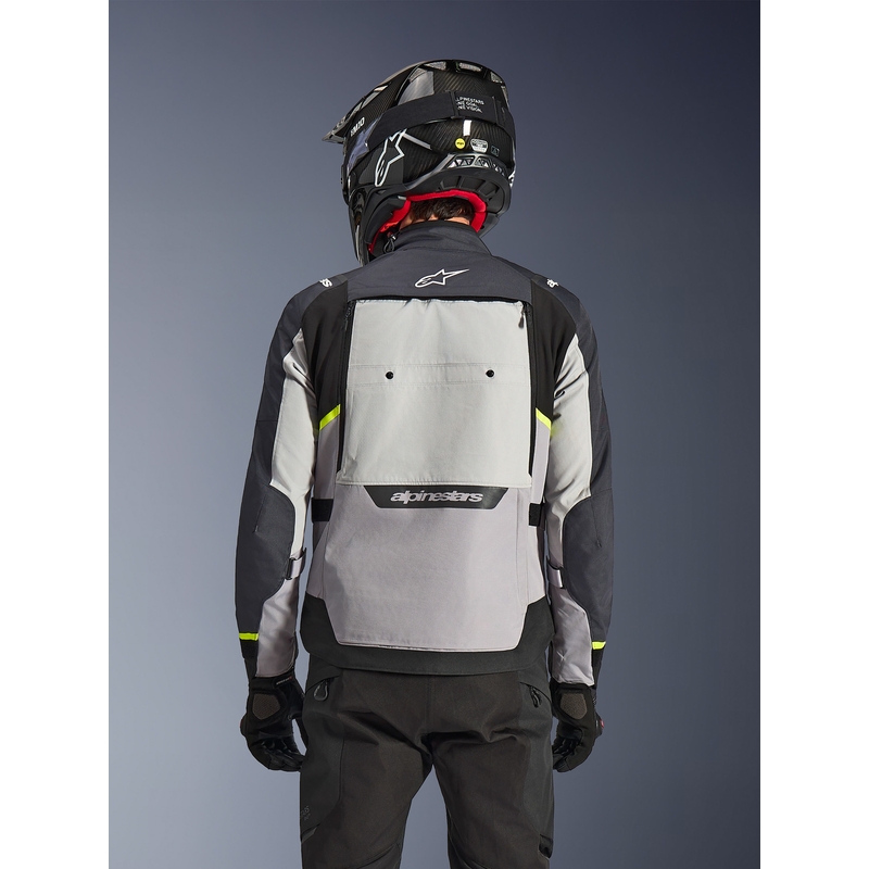 Chaqueta de moto Alpinestars Cusco Drystar gris claro-azul claro-azul oscuro