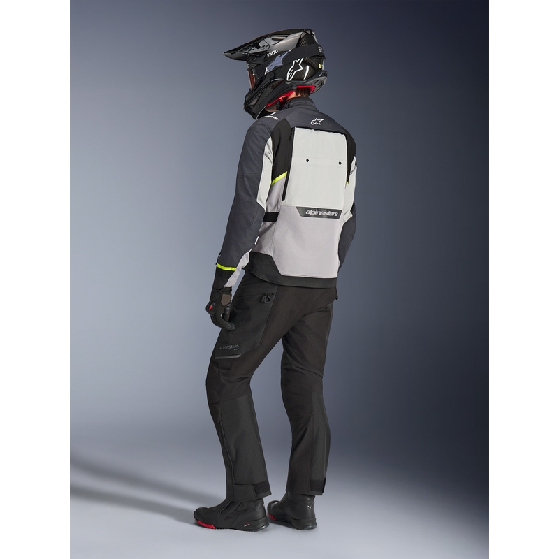 Chaqueta de moto Alpinestars Cusco Drystar gris claro-azul claro-azul oscuro