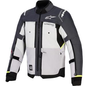 Chaqueta de moto Alpinestars Cusco Drystar gris claro-azul claro-azul oscuro