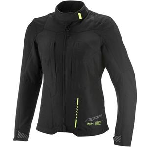 Chaqueta de moto para mujer IXON Tyr negra-amarilla fluorescente