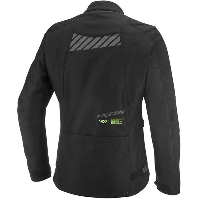 Chaqueta de moto para mujer IXON Tyr negra-amarilla fluorescente