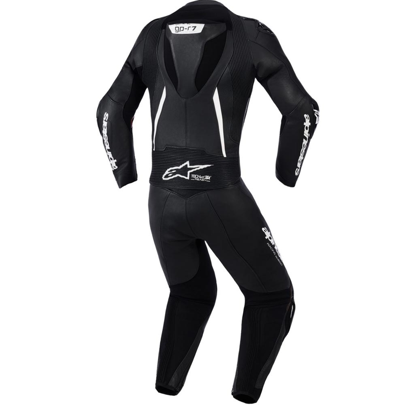 Traje de moto de cuero de dos piezas para mujer Alpinestars Stella GP-R7, color negro.
