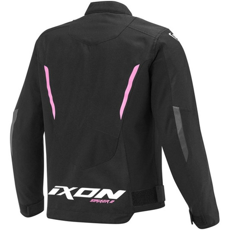 Chaqueta de moto infantil IXON Striker 2 negra-rosa flúor