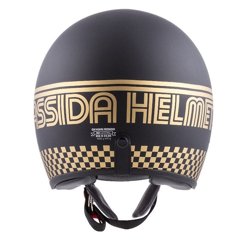 Casco de moto abierto Cassida Oxygen Rondo negro y dorado