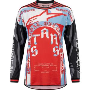 Camiseta de motocross Alpinestars Techstar edición limitada Beast Coast gris-negro-naranja