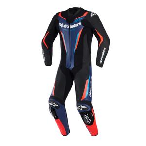 Mono de moto Alpinestars GP FORCE V2 de una pieza negro-azul-rojo flúor-