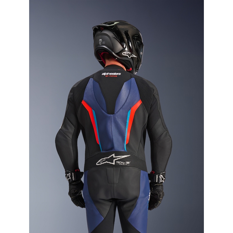 Mono de moto Alpinestars GP FORCE V2 de una pieza negro-azul-rojo flúor-