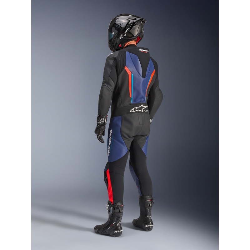 Mono de moto Alpinestars GP FORCE V2 de una pieza negro-azul-rojo flúor-