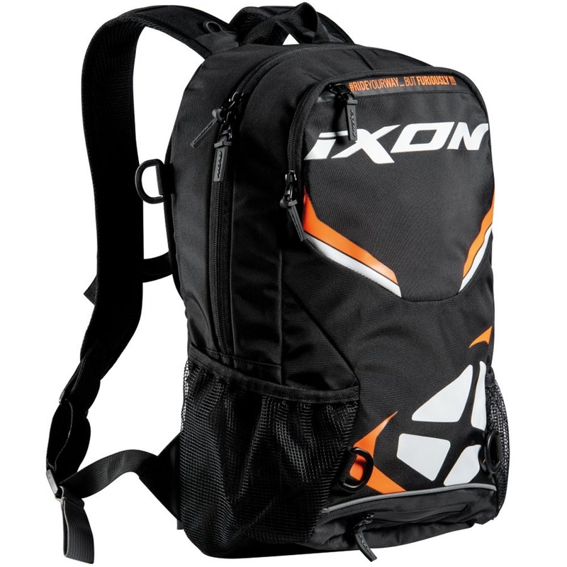 Mochila para moto IXON R-Tension 23 negro-blanco-naranja
