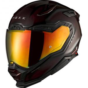 Casco integral de moto Nexx X.WST3 Lava Carbon rojo