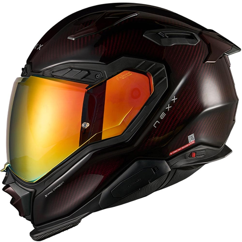 Casco integral de moto Nexx X.WST3 Lava Carbon rojo