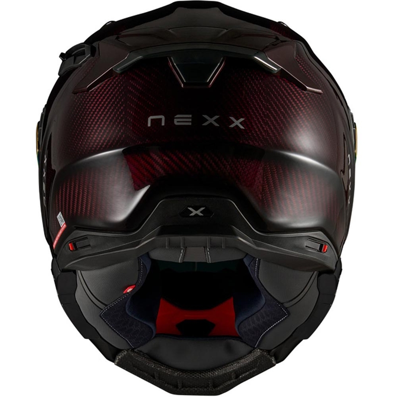 Casco integral de moto Nexx X.WST3 Lava Carbon rojo