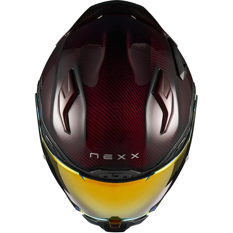 Casco integral de moto Nexx X.WST3 Lava Carbon rojo