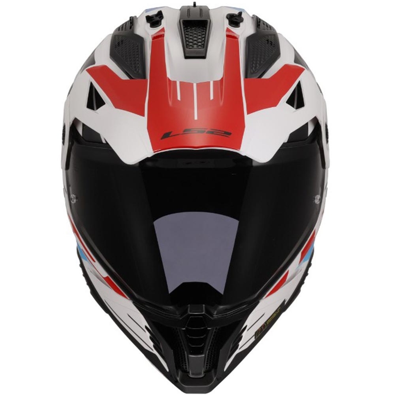 Casco de moto Enduro LS2 MX702 PIONEER II NAMIB blanco-azul-rojo