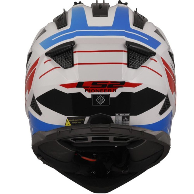 Casco de moto Enduro LS2 MX702 PIONEER II NAMIB blanco-azul-rojo