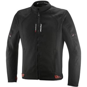 Chaqueta de moto IXON Shadow negra, blanca y roja fluorescente