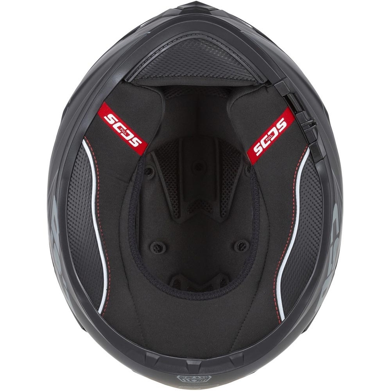 Casco integral para motocicleta Cassida Integral GT 2.1 Jawa Sport, color negro-rojo perla-plata.