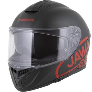 Casco integral para motocicleta Cassida Integral GT 2.1 Jawa Solid, color negro mate y rojo brillante.
