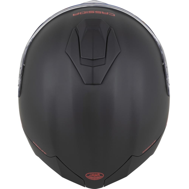 Casco integral para motocicleta Cassida Integral GT 2.1 Jawa Solid, color negro mate y rojo brillante.