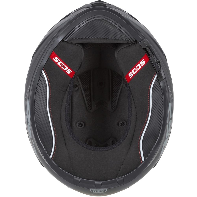 Casco integral para motocicleta Cassida Integral GT 2.1 Jawa Solid, color negro mate y rojo brillante.