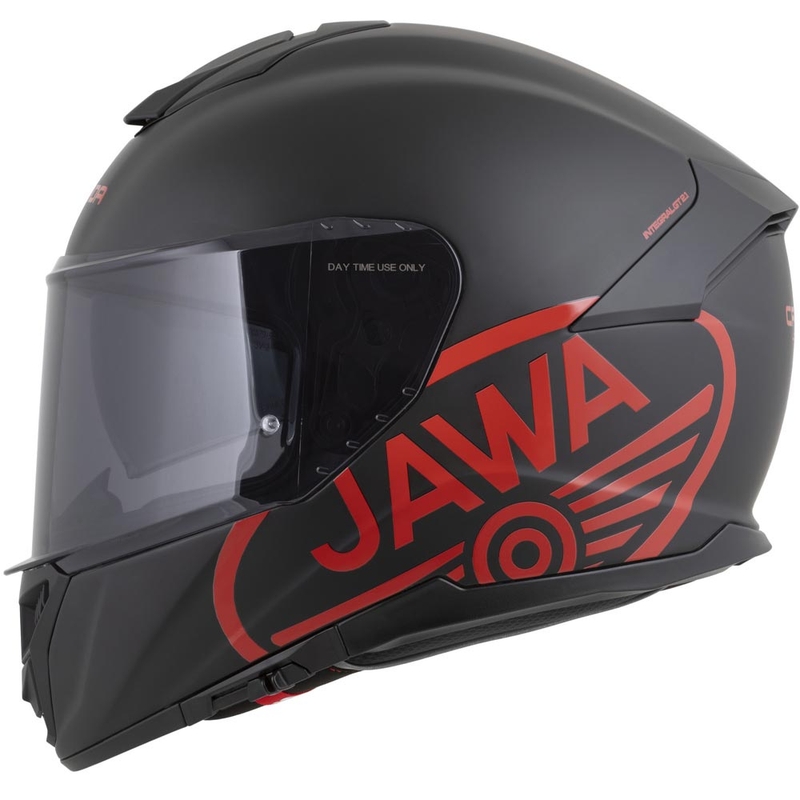 Casco integral para motocicleta Cassida Integral GT 2.1 Jawa Solid, color negro mate y rojo brillante.