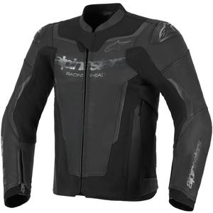 Chaqueta de moto de cuero Alpinestars GP Force V2 negra-negra