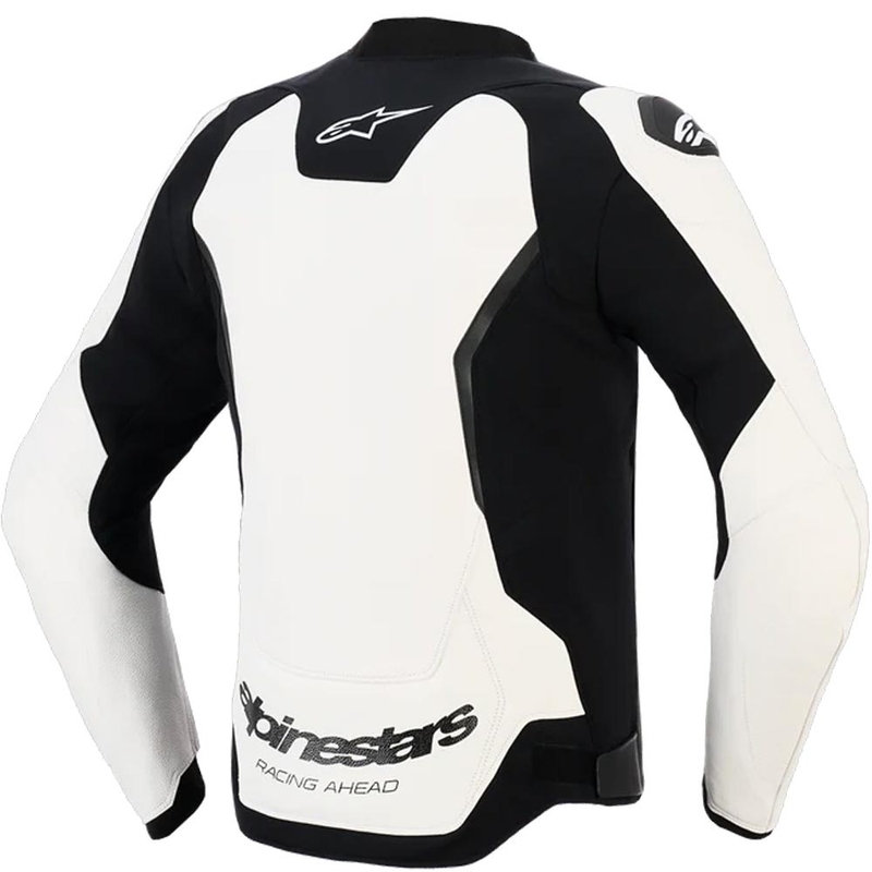 Chaqueta de moto de cuero Alpinestars GP Force V2 blanca-negra