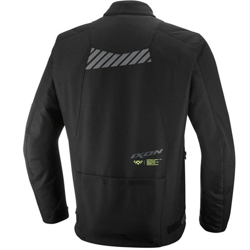 Chaqueta de moto IXON Tyr negra y amarilla fluorescente