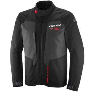 Chaqueta de moto IXON Tyr negra-antracita-rojo flúor
