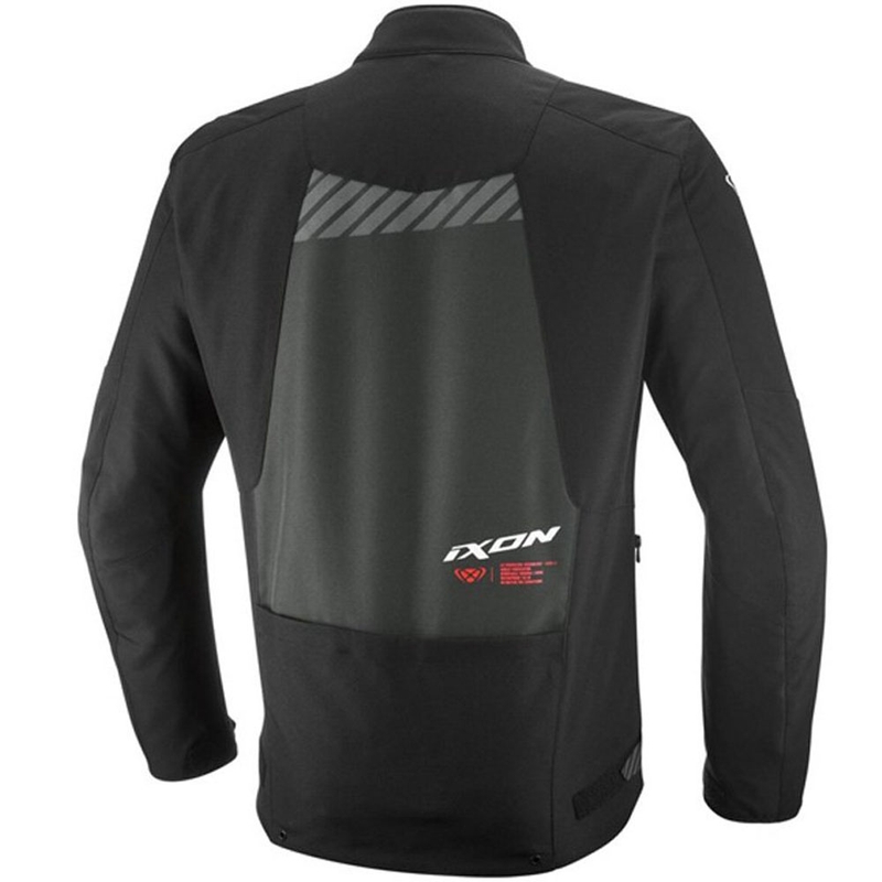 Chaqueta de moto IXON Tyr negra-antracita-rojo flúor