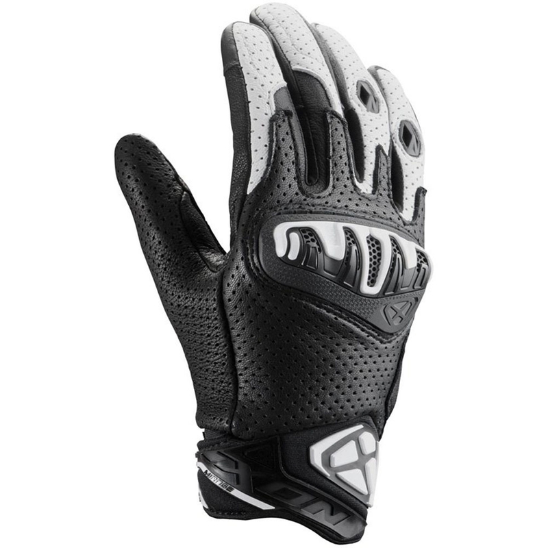 Guantes de moto IXON Mirage de cuero negro-blanco