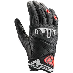 Guantes de moto IXON Mirage de piel negro-blanco-rojo