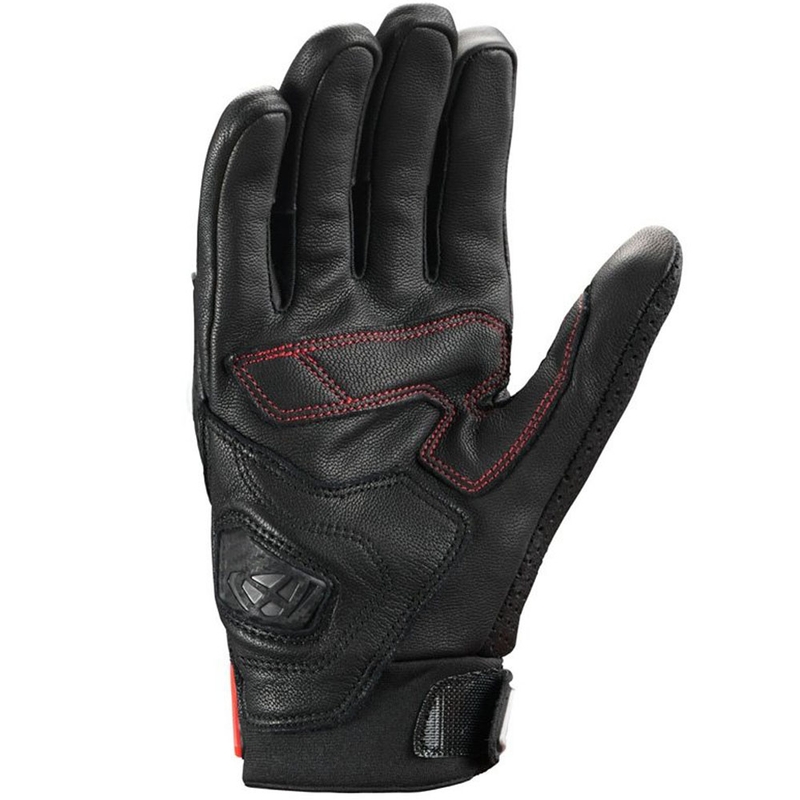 Guantes de moto IXON Mirage de piel negro-blanco-rojo