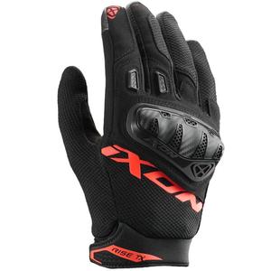 Guantes de moto IXON Rise TX negro-rojo fluo