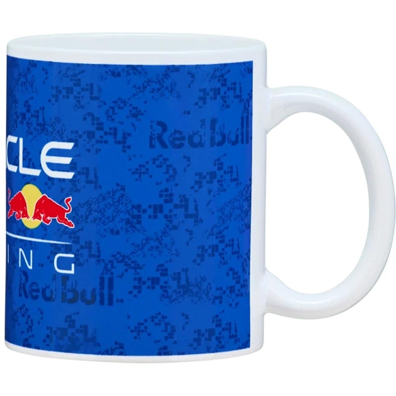 Taza azul con el logo de Oracle Red Bull Racing