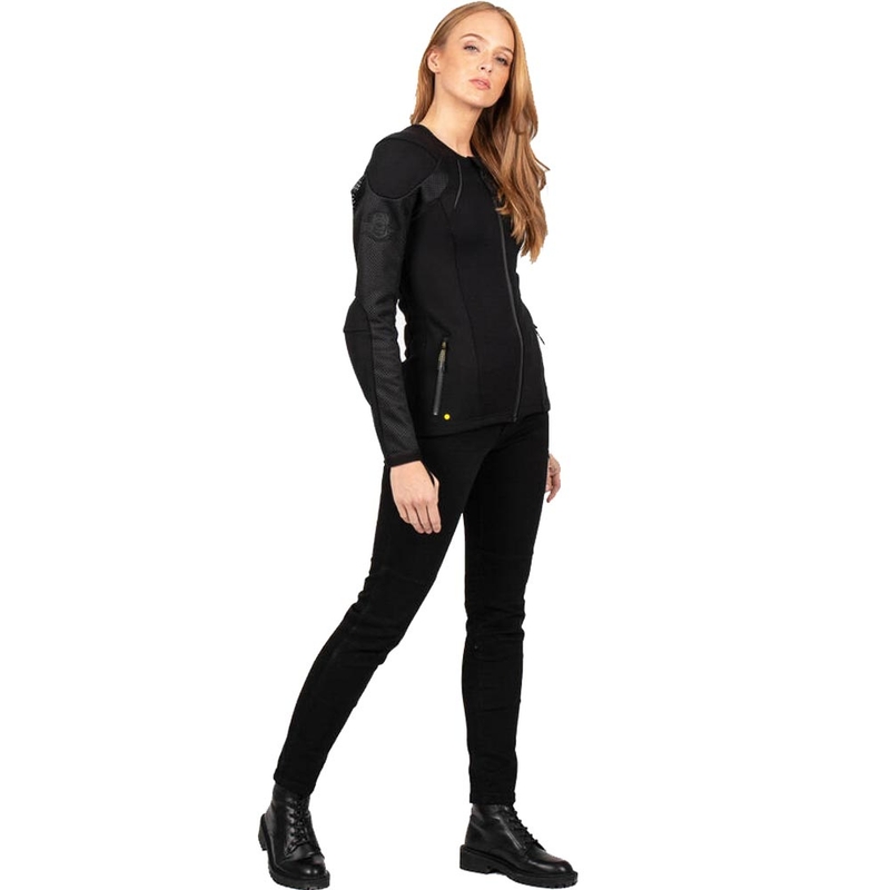 Chaqueta de moto Knox Urbane PRO Mk3 para mujer, color negro.