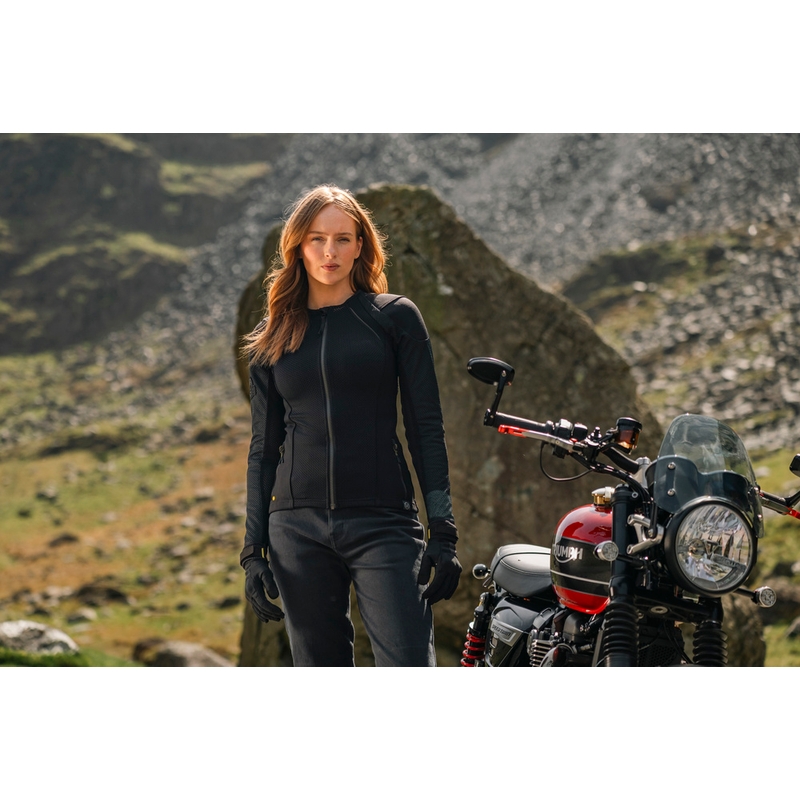 Chaqueta de moto Knox Urbane PRO Mk3 para mujer, color negro.