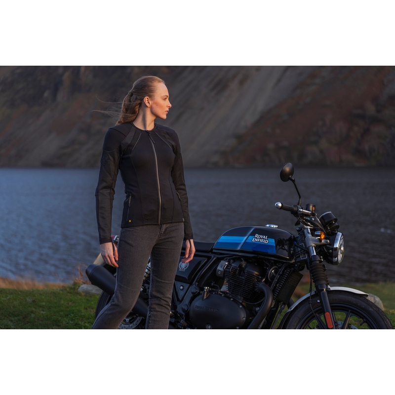 Chaqueta de moto Knox Urbane PRO Mk3 para mujer, color negro.