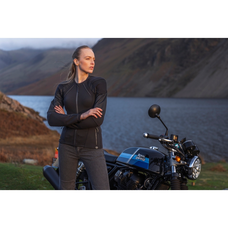 Chaqueta de moto Knox Urbane PRO Mk3 para mujer, color negro.