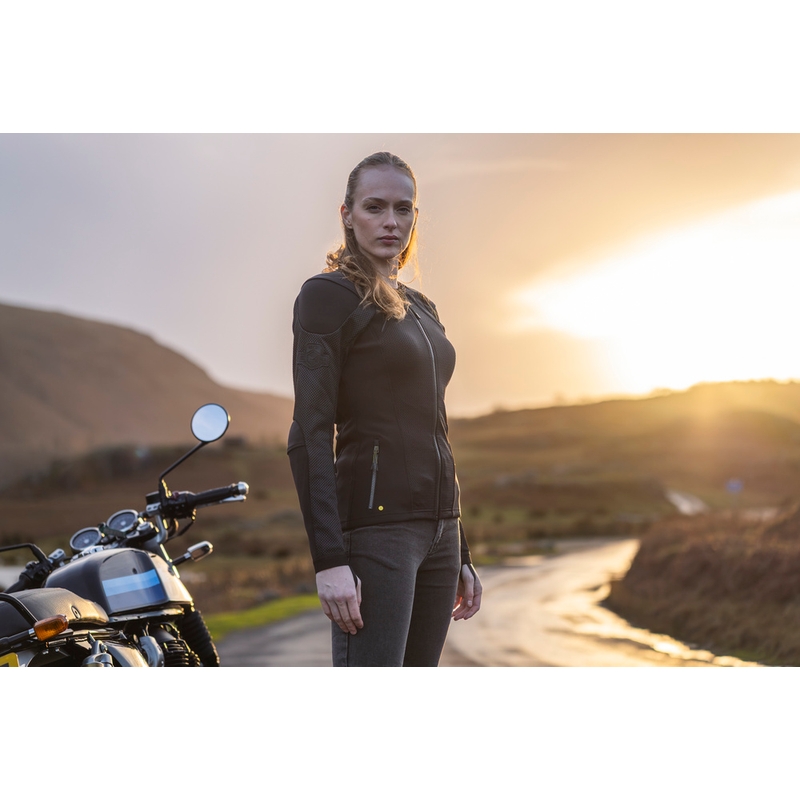 Chaqueta de moto Knox Urbane PRO Mk3 para mujer, color negro.
