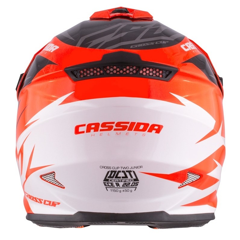 Casco de motocross infantil Cassida Cross Cup Two negro-blanco-naranja fluo